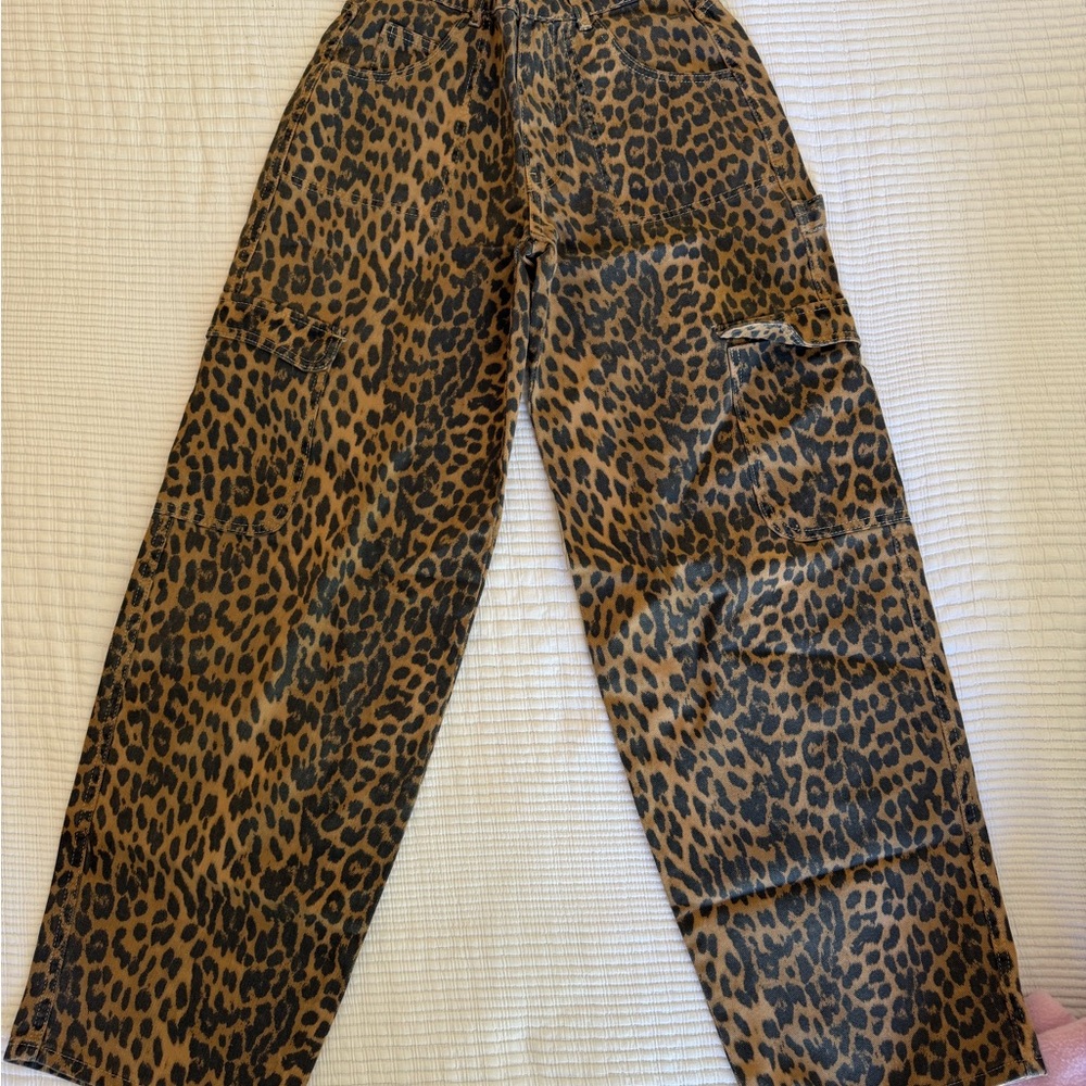 Damson Madder Leopard Print Cargo Pants - Brown/Black